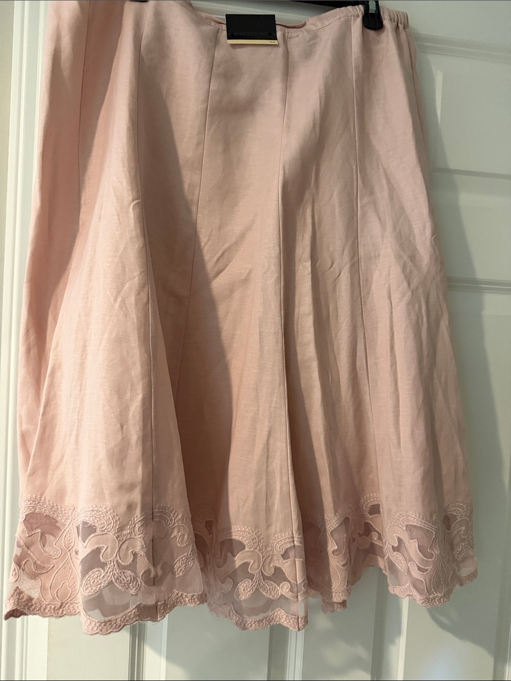 Lane Bryant Pale Pink Circle Skirt with Lace Hem